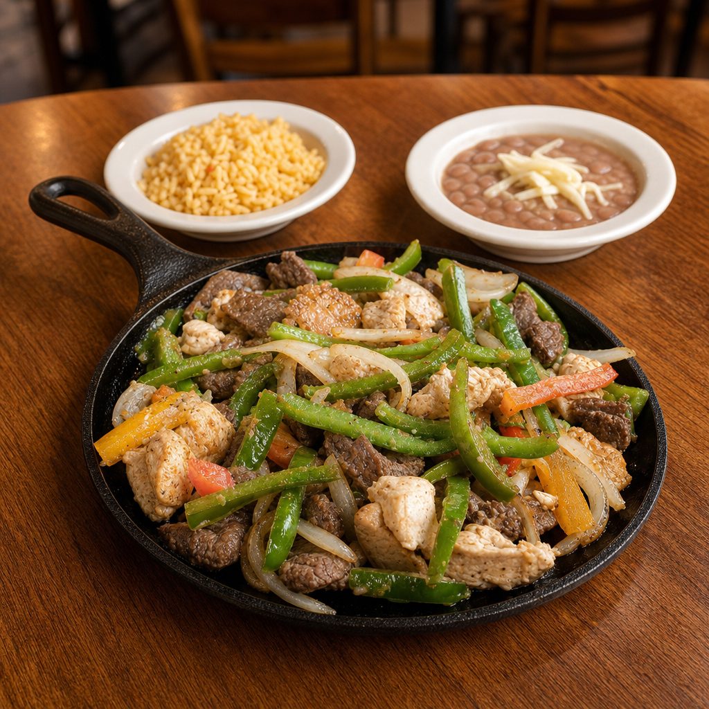 Chicken & Shrimp Fajitas.